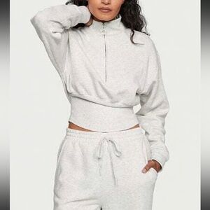 Like New! Victoria Secret Corset half zip sweatshirt gray M